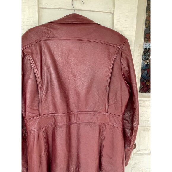 Vintage 1970s Great Things  Canada Burgundy Leather Jacket Mens 42 - Picture 6 of 16